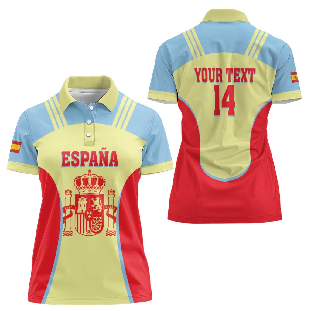 Spain 2026 Football Custom Women Polo Shirt Espana La Roja Sporty Style