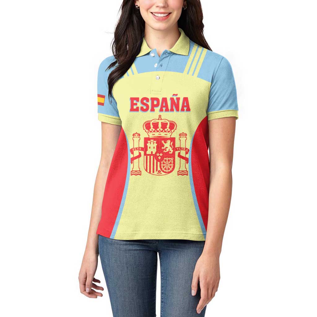 Spain 2026 Football Custom Women Polo Shirt Espana La Roja Sporty Style