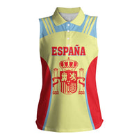 Spain 2026 Football Custom Women Sleeveless Polo Shirt Espana La Roja Sporty Style