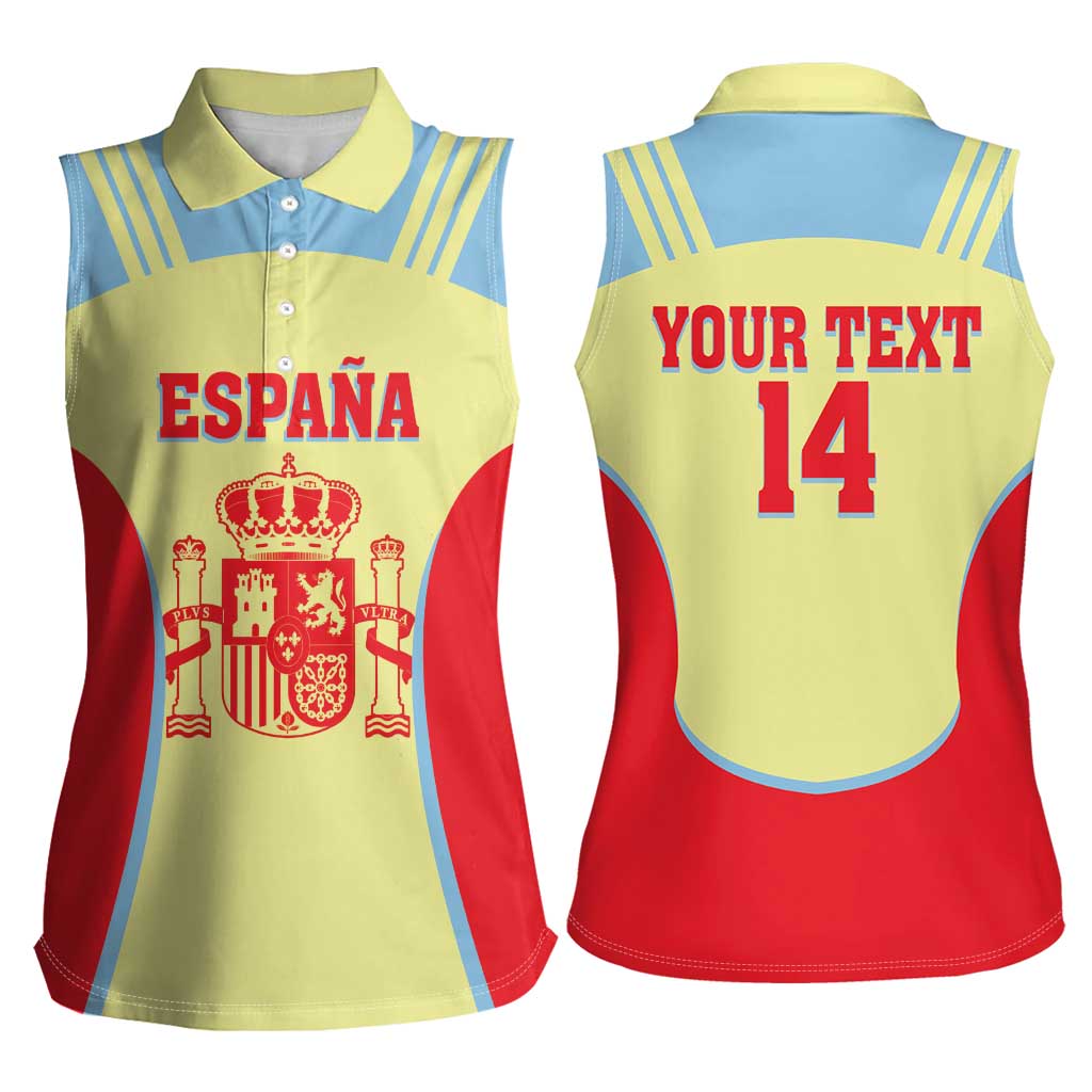 Spain 2026 Football Custom Women Sleeveless Polo Shirt Espana La Roja Sporty Style