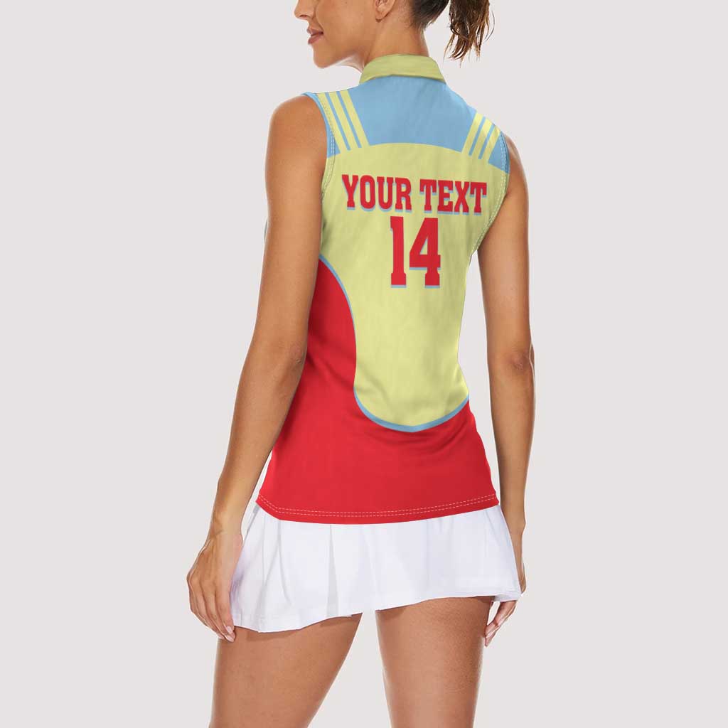 Spain 2026 Football Custom Women Sleeveless Polo Shirt Espana La Roja Sporty Style