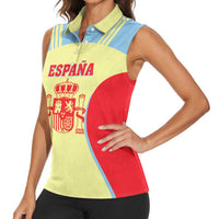 Spain 2026 Football Custom Women Sleeveless Polo Shirt Espana La Roja Sporty Style