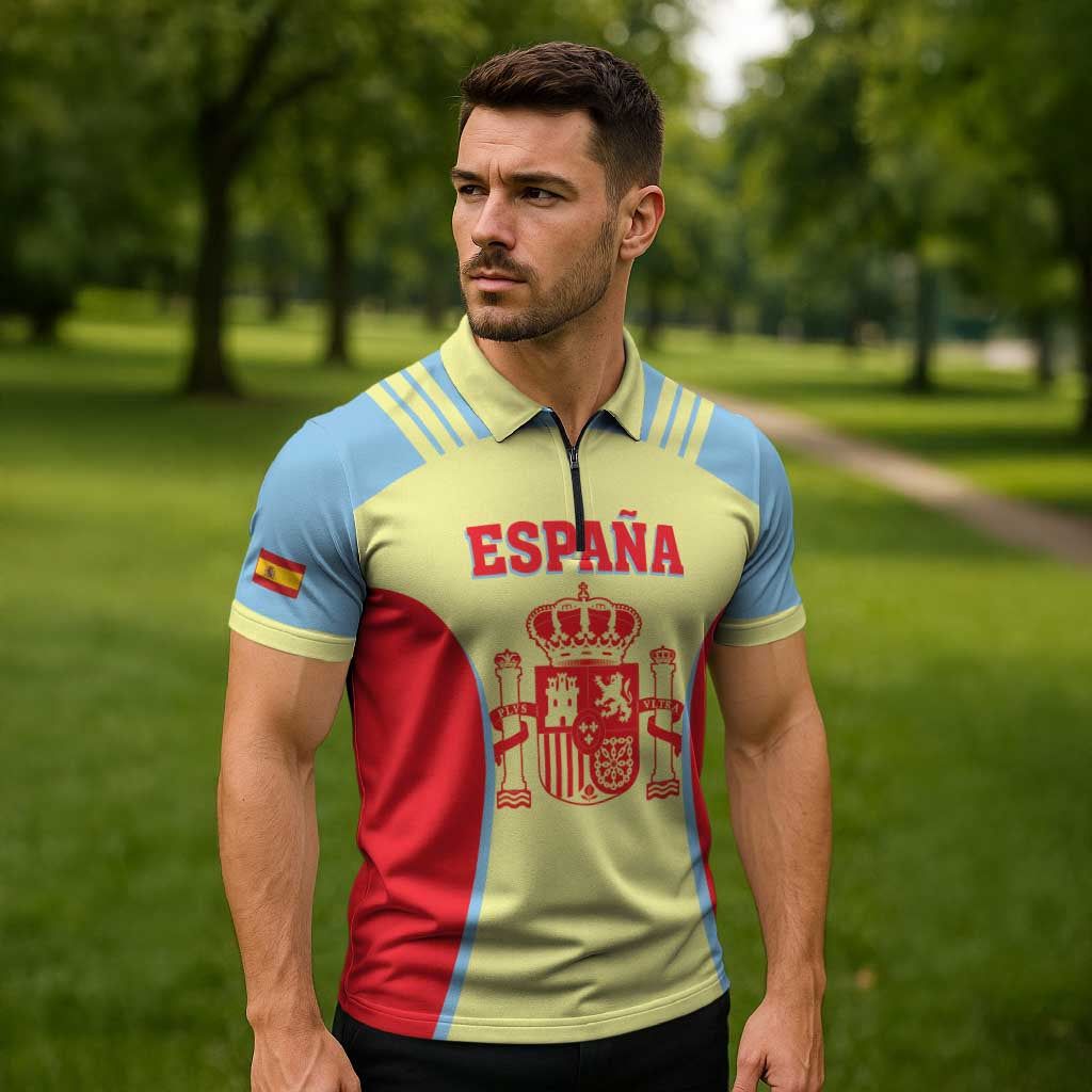 Spain 2026 Football Custom Zipper Polo Shirt Espana La Roja Sporty Style