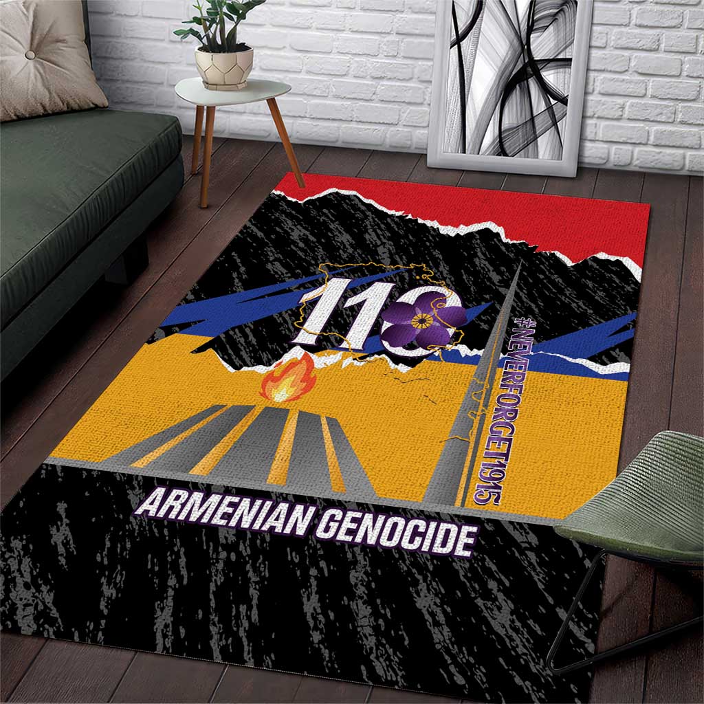 Armenian Genocide Remembrance Day Area Rug Tsitsernakaberd 110th Anniversary Never Forget