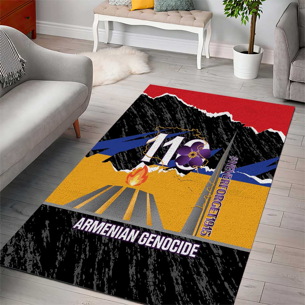 Armenian Genocide Remembrance Day Area Rug Tsitsernakaberd 110th Anniversary Never Forget