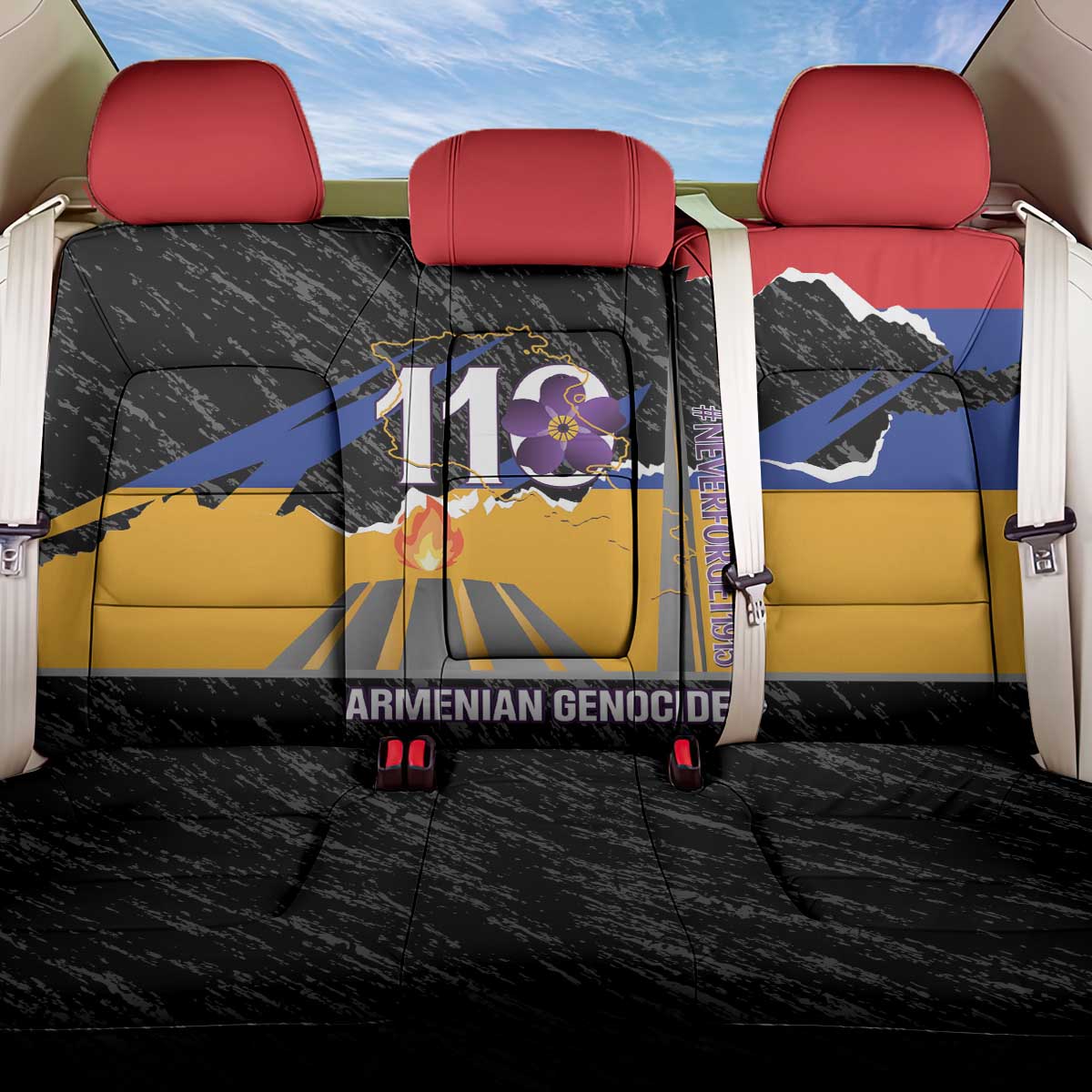 Armenian Genocide Remembrance Day Back Car Seat Cover Tsitsernakaberd 110th Anniversary Never Forget
