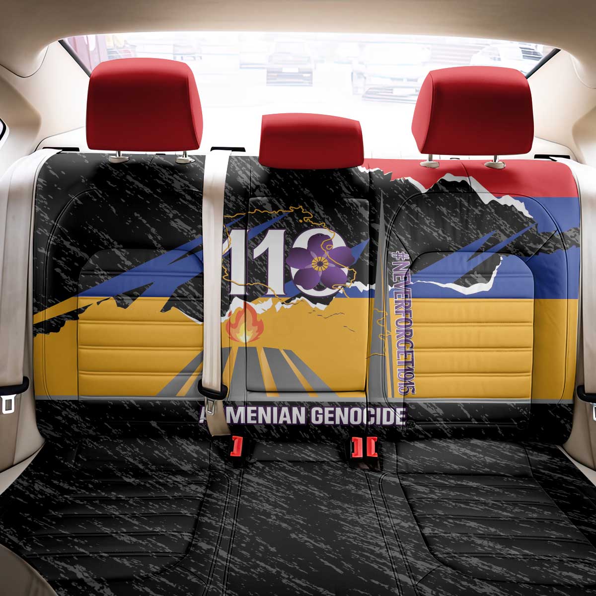 Armenian Genocide Remembrance Day Back Car Seat Cover Tsitsernakaberd 110th Anniversary Never Forget