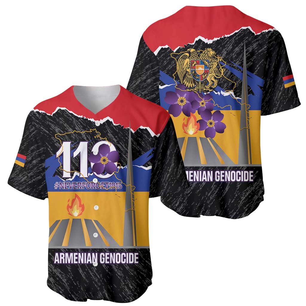 Armenian Genocide Remembrance Day Baseball Jersey Tsitsernakaberd 110th Anniversary Never Forget