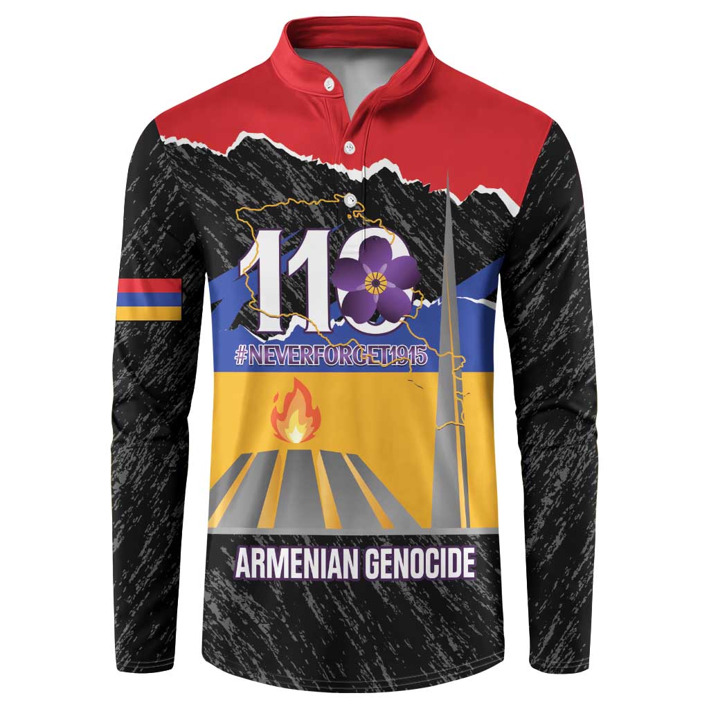 Armenian Genocide Remembrance Day Button Sweatshirt Tsitsernakaberd 110th Anniversary Never Forget