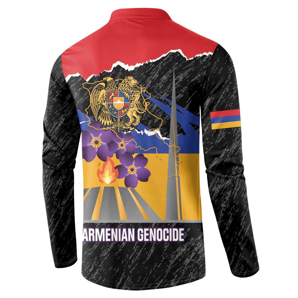 Armenian Genocide Remembrance Day Button Sweatshirt Tsitsernakaberd 110th Anniversary Never Forget