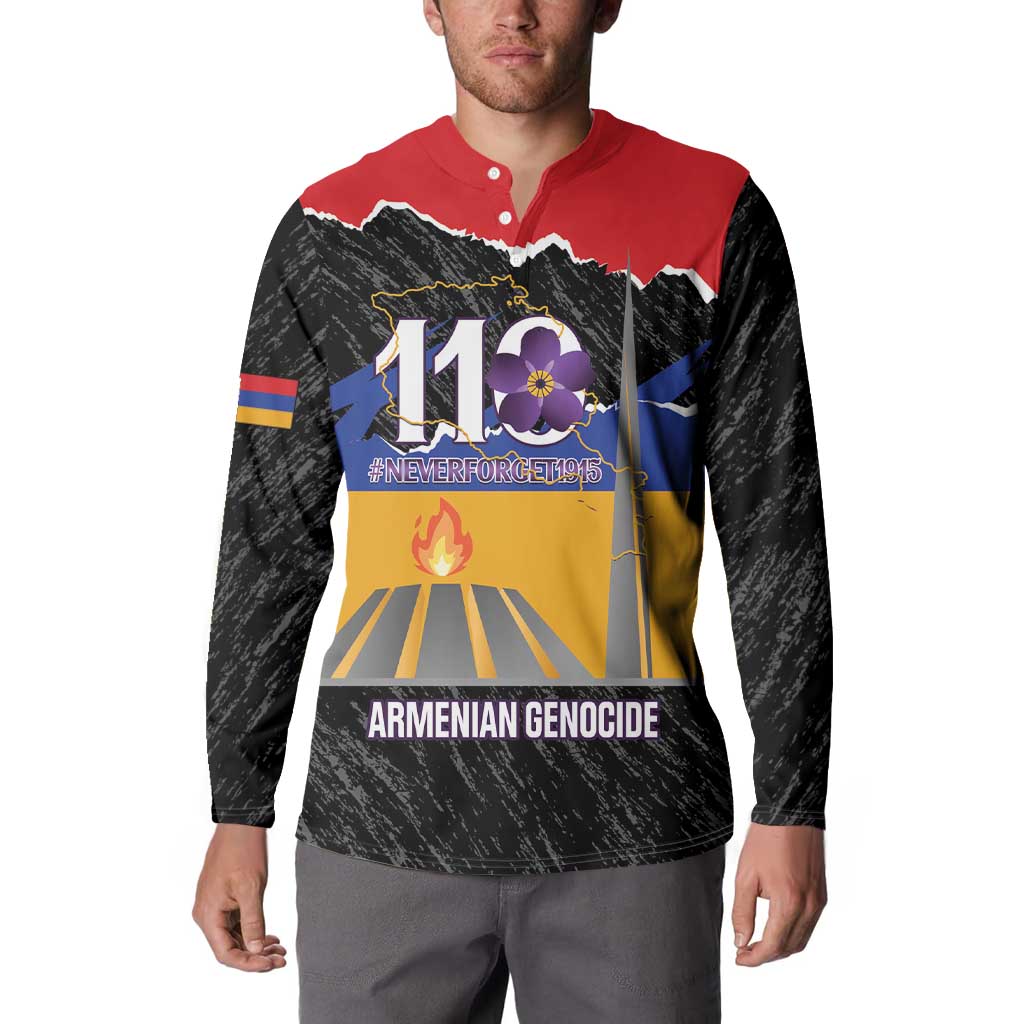 Armenian Genocide Remembrance Day Button Sweatshirt Tsitsernakaberd 110th Anniversary Never Forget