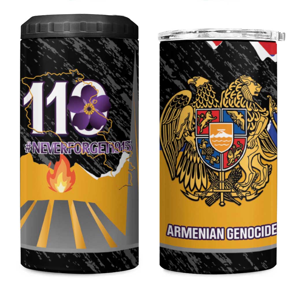 Armenian Genocide Remembrance Day 4 in 1 Can Cooler Tumbler Tsitsernakaberd 110th Anniversary Never Forget
