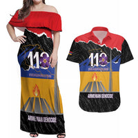 Armenian Genocide Remembrance Day Couples Matching Off Shoulder Maxi Dress and Hawaiian Shirt Tsitsernakaberd 110th Anniversary Never Forget