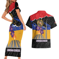 Armenian Genocide Remembrance Day Couples Matching Short Sleeve Bodycon Dress and Hawaiian Shirt Tsitsernakaberd 110th Anniversary Never Forget
