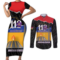 Armenian Genocide Remembrance Day Couples Matching Short Sleeve Bodycon Dress and Long Sleeve Button Shirt Tsitsernakaberd 110th Anniversary Never Forget