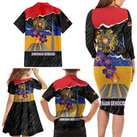 Armenian Genocide Remembrance Day Family Matching Long Sleeve Bodycon Dress and Hawaiian Shirt Tsitsernakaberd 110th Anniversary Never Forget