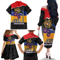 Armenian Genocide Remembrance Day Family Matching Off The Shoulder Long Sleeve Dress and Hawaiian Shirt Tsitsernakaberd 110th Anniversary Never Forget
