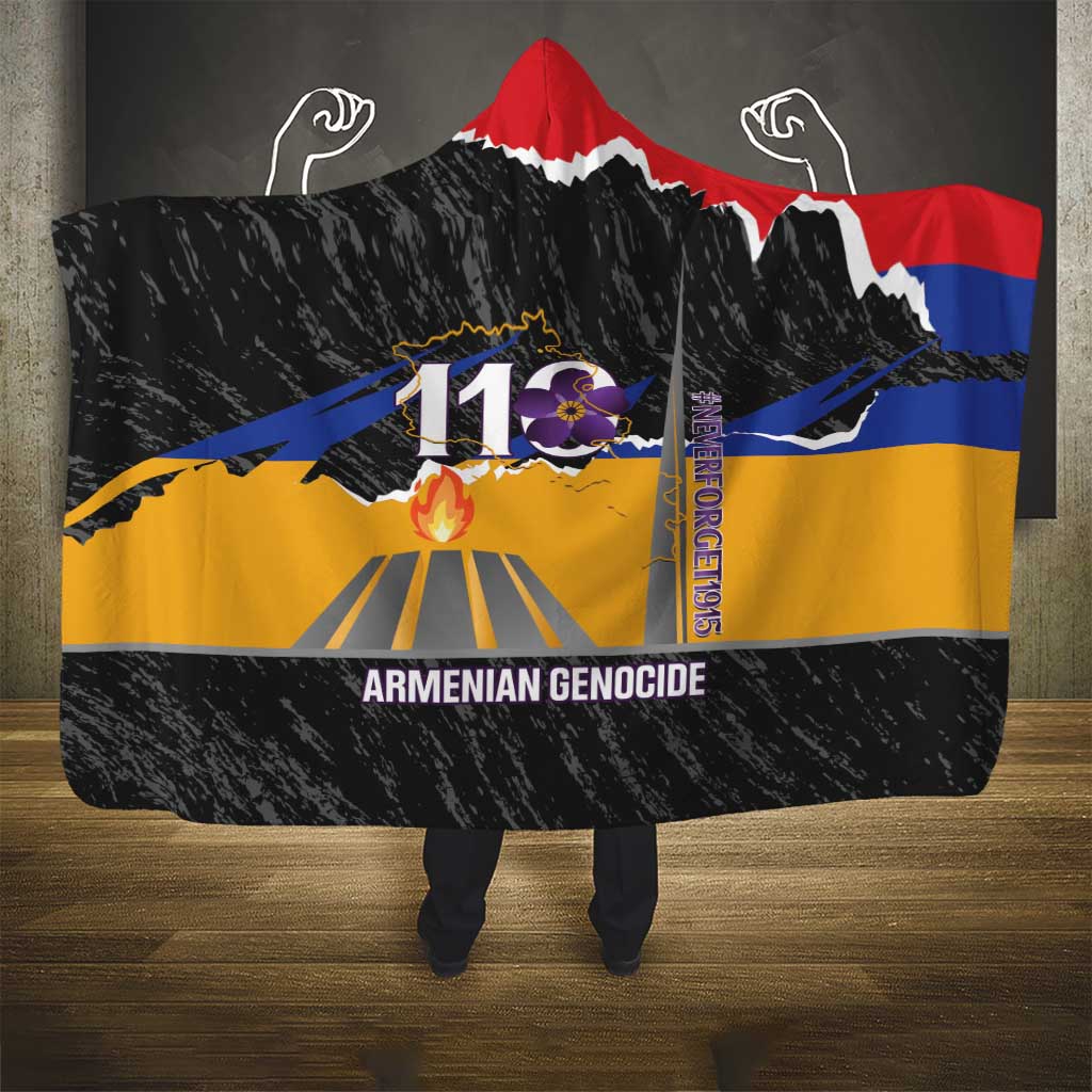 Armenian Genocide Remembrance Day Hooded Blanket Tsitsernakaberd 110th Anniversary Never Forget