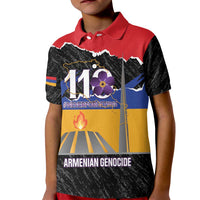 Armenian Genocide Remembrance Day Kid Polo Shirt Tsitsernakaberd 110th Anniversary Never Forget
