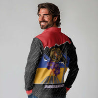 Armenian Genocide Remembrance Day Long Sleeve Polo Shirt Tsitsernakaberd 110th Anniversary Never Forget