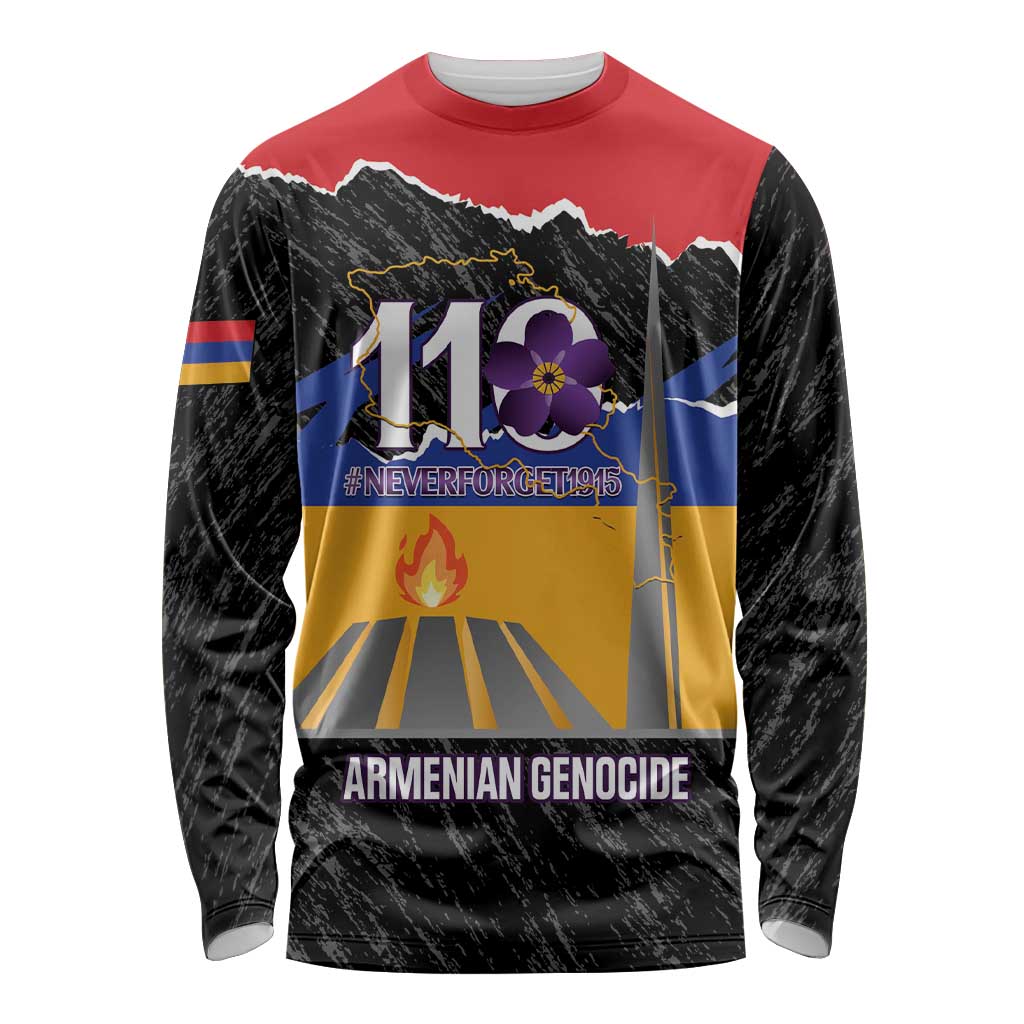 Armenian Genocide Remembrance Day Long Sleeve Shirt Tsitsernakaberd 110th Anniversary Never Forget