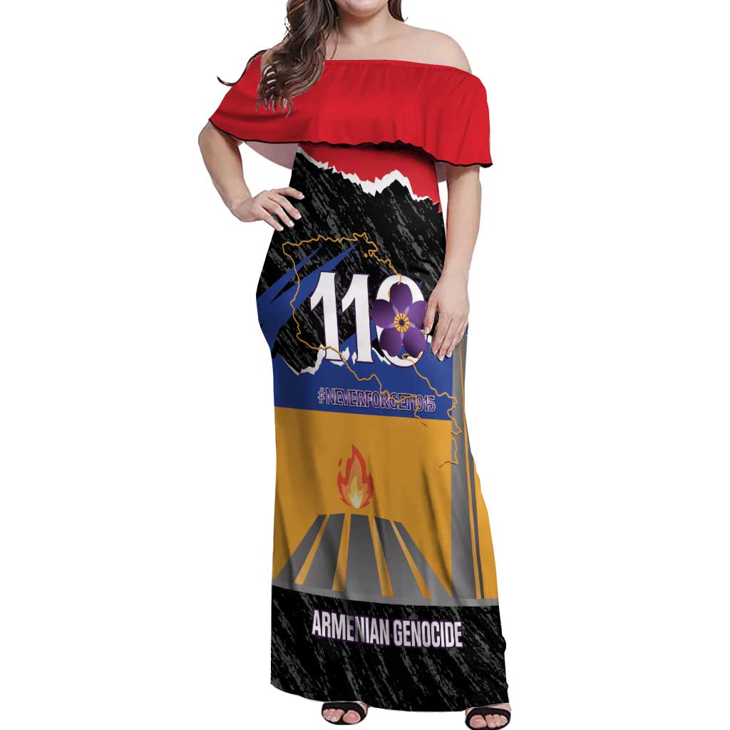 Armenian Genocide Remembrance Day Off Shoulder Maxi Dress Tsitsernakaberd 110th Anniversary Never Forget
