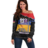 Armenian Genocide Remembrance Day Off Shoulder Sweater Tsitsernakaberd 110th Anniversary Never Forget