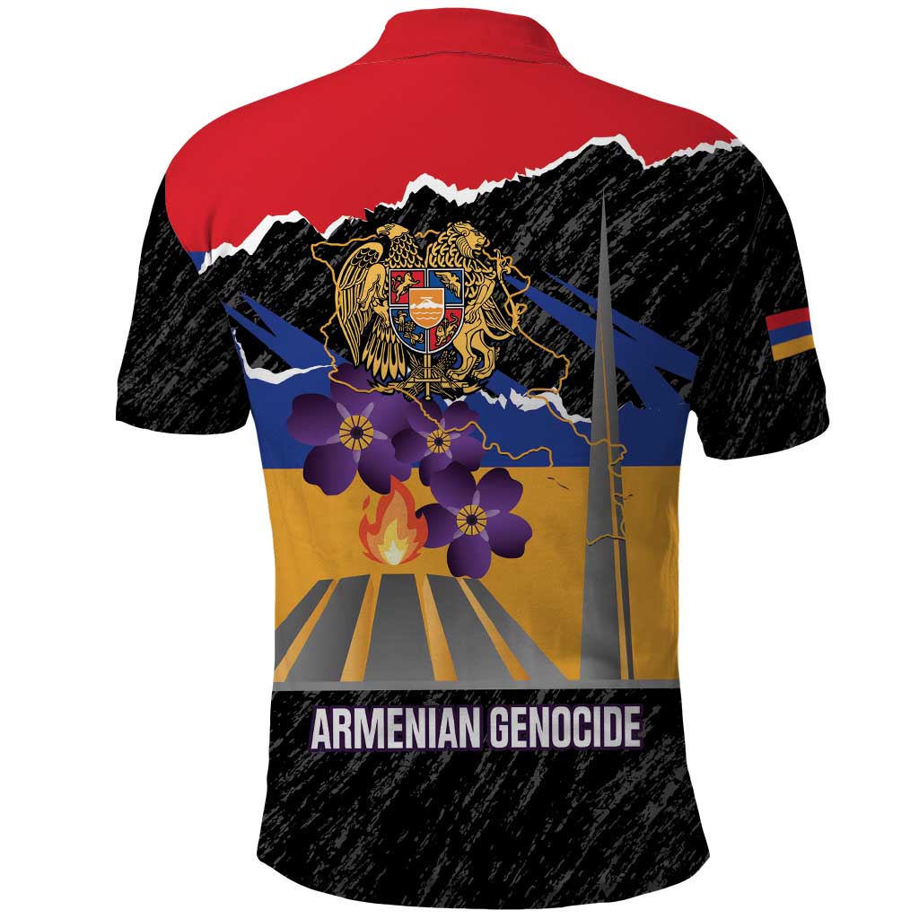 Armenian Genocide Remembrance Day Polo Shirt Tsitsernakaberd 110th Anniversary Never Forget