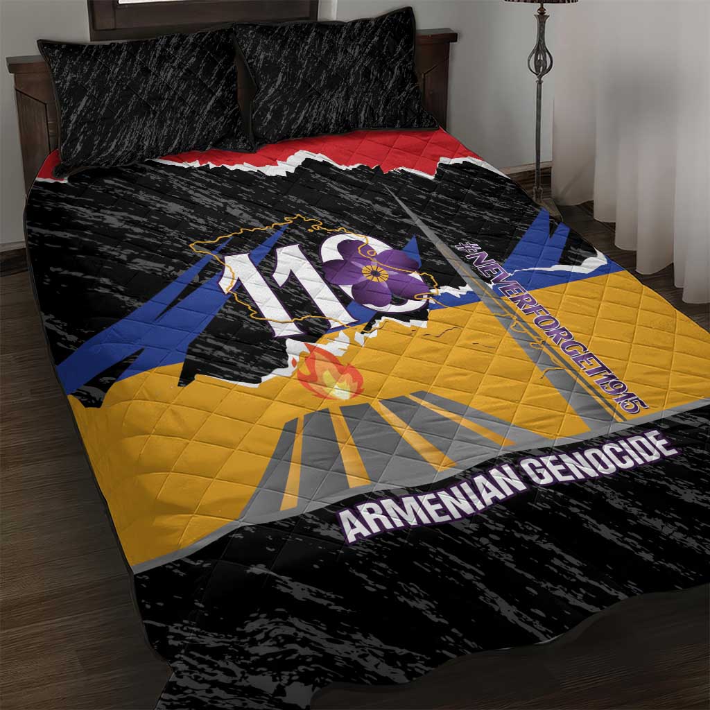 Armenian Genocide Remembrance Day Quilt Bed Set Tsitsernakaberd 110th Anniversary Never Forget