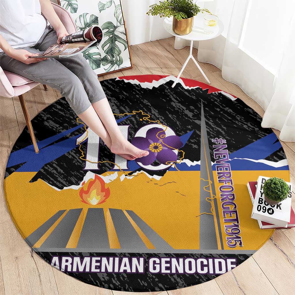 Armenian Genocide Remembrance Day Round Carpet Tsitsernakaberd 110th Anniversary Never Forget