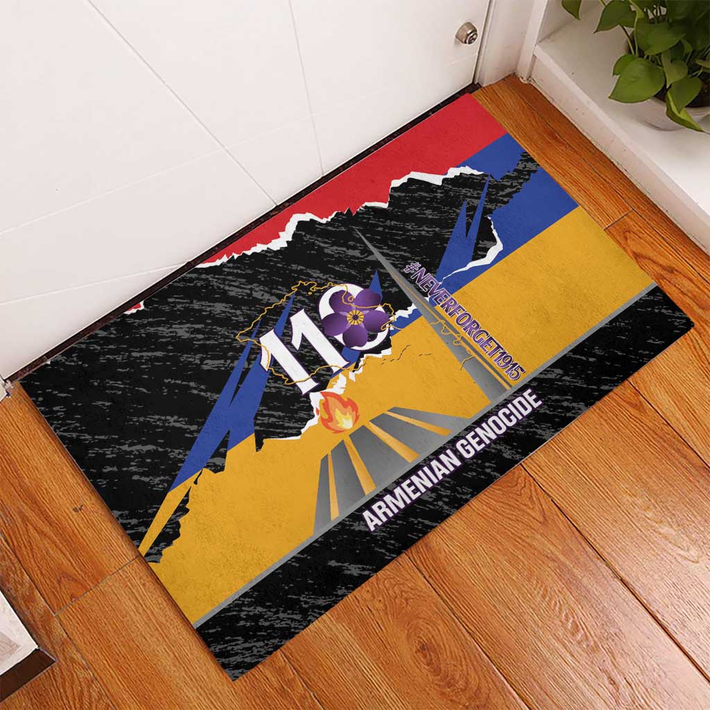 Armenian Genocide Remembrance Day Rubber Doormat Tsitsernakaberd 110th Anniversary Never Forget