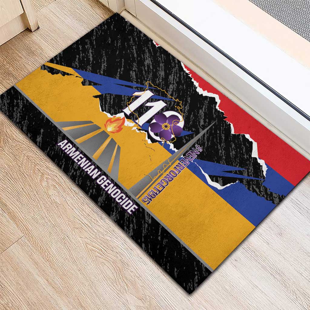 Armenian Genocide Remembrance Day Rubber Doormat Tsitsernakaberd 110th Anniversary Never Forget