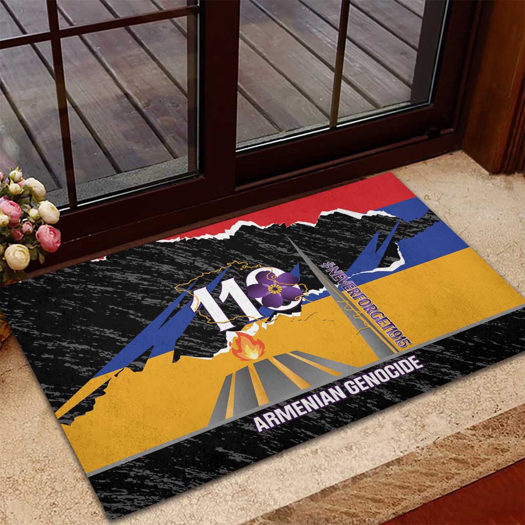 Armenian Genocide Remembrance Day Rubber Doormat Tsitsernakaberd 110th Anniversary Never Forget