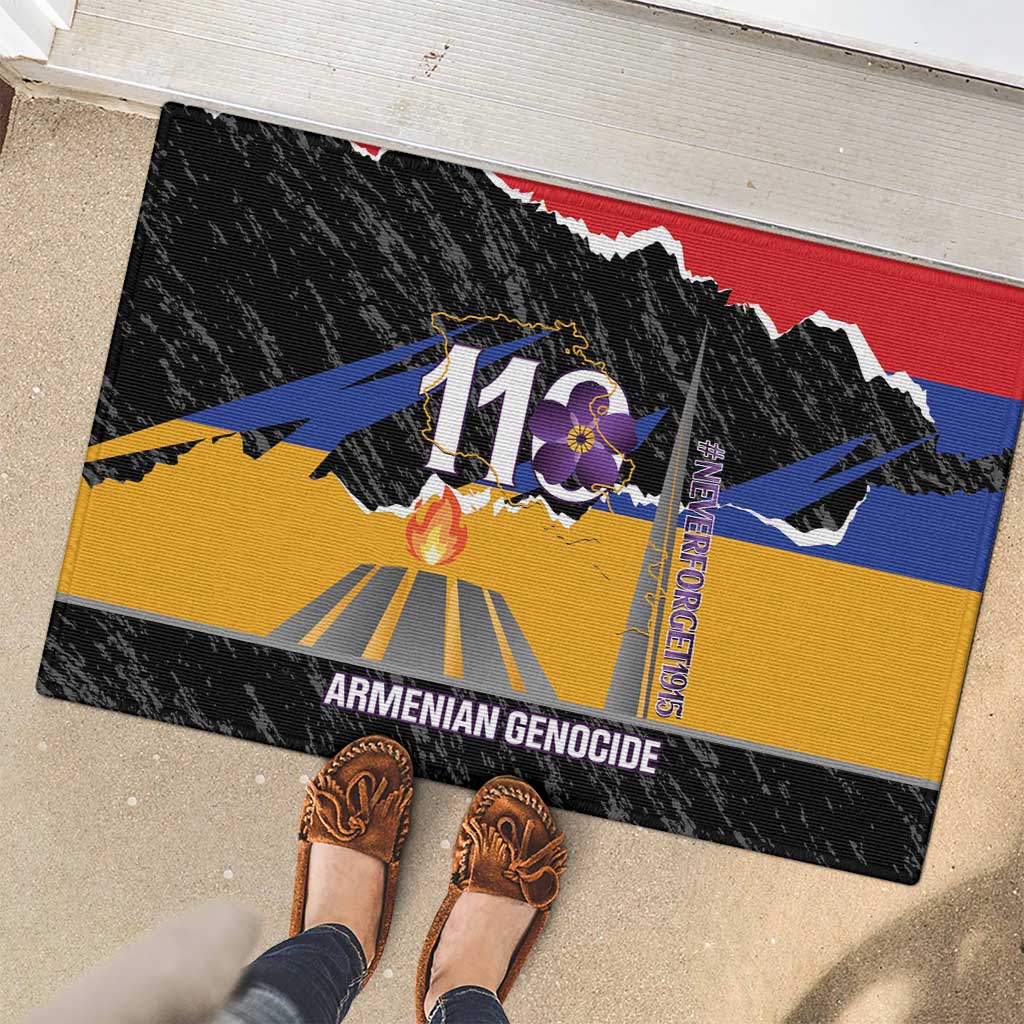Armenian Genocide Remembrance Day Rubber Doormat Tsitsernakaberd 110th Anniversary Never Forget