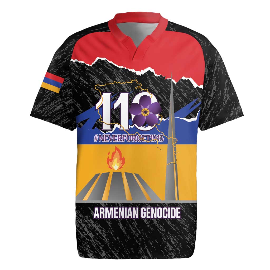 Armenian Genocide Remembrance Day Rugby Jersey Tsitsernakaberd 110th Anniversary Never Forget
