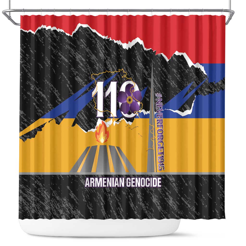 Armenian Genocide Remembrance Day Shower Curtain Tsitsernakaberd 110th Anniversary Never Forget