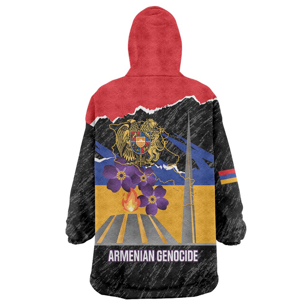 Armenian Genocide Remembrance Day Wearable Blanket Hoodie Tsitsernakaberd 110th Anniversary Never Forget