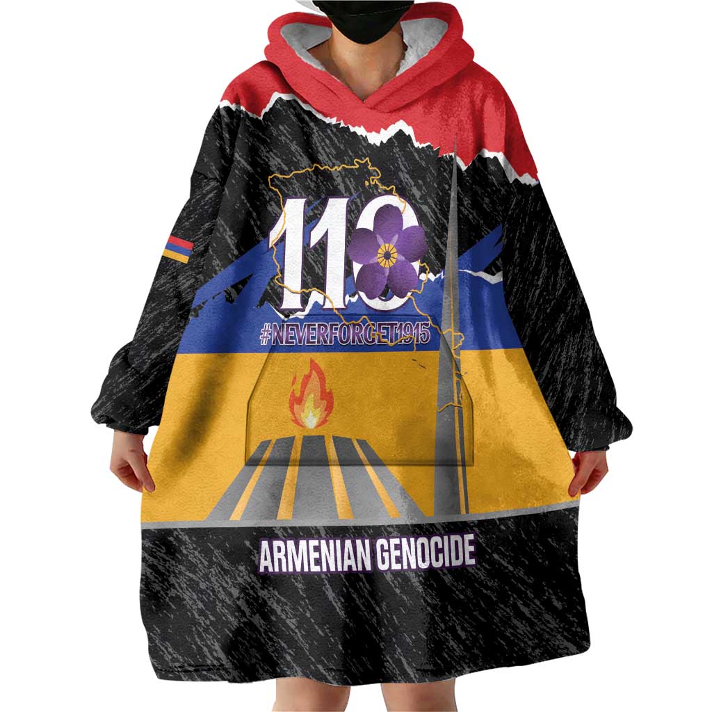 Armenian Genocide Remembrance Day Wearable Blanket Hoodie Tsitsernakaberd 110th Anniversary Never Forget