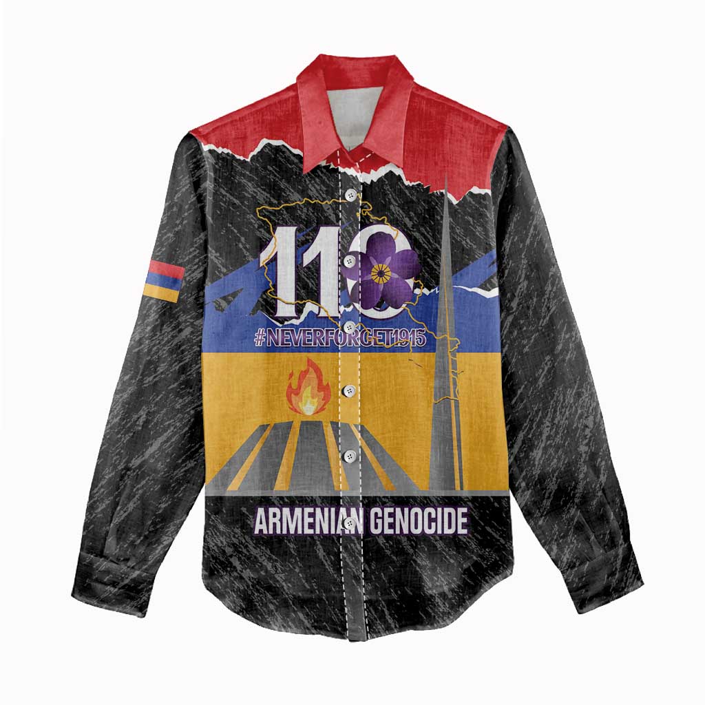Armenian Genocide Remembrance Day Women Casual Shirt Tsitsernakaberd 110th Anniversary Never Forget