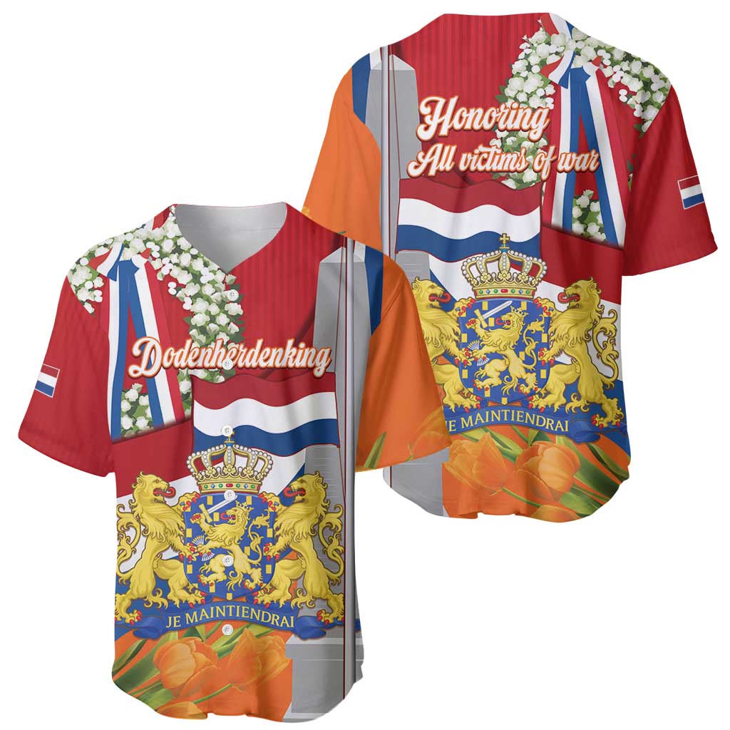 Netherlands Dodenherdenking Baseball Jersey Martyrs' Day Honoring All Victims Of War