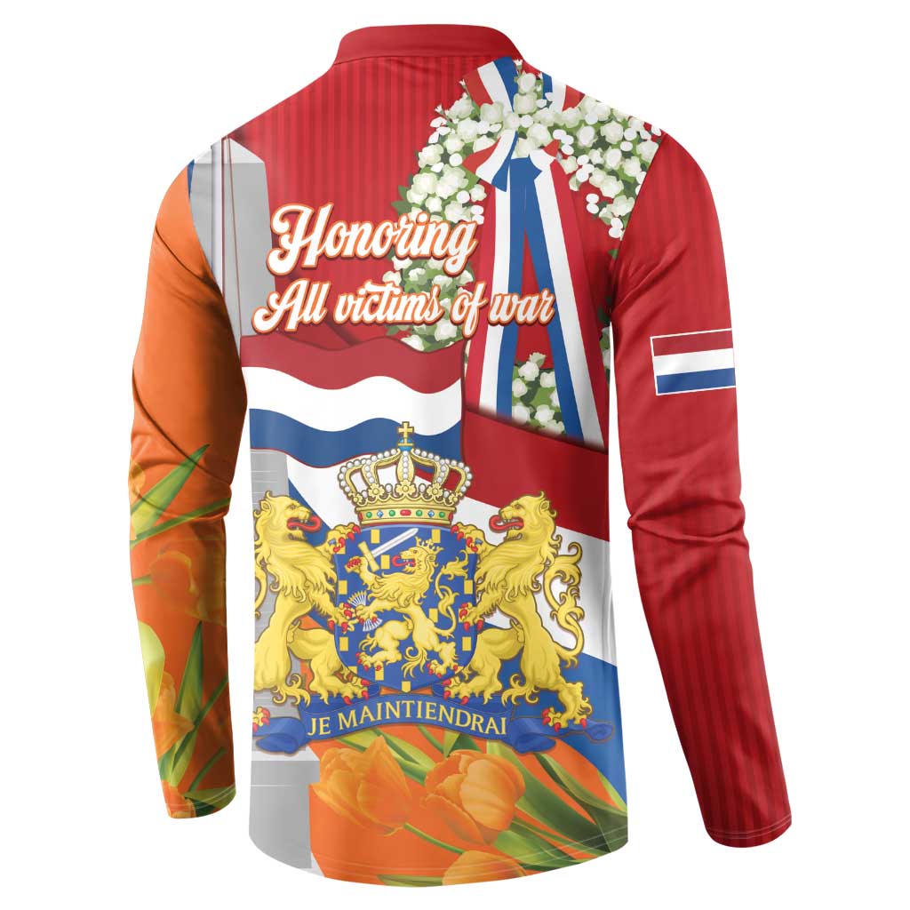 Netherlands Dodenherdenking Button Sweatshirt Martyrs' Day Honoring All Victims Of War