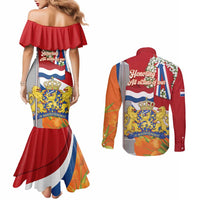 Netherlands Dodenherdenking Couples Matching Mermaid Dress and Long Sleeve Button Shirt Martyrs' Day Honoring All Victims Of War