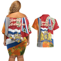 Netherlands Dodenherdenking Couples Matching Off Shoulder Short Dress and Hawaiian Shirt Martyrs' Day Honoring All Victims Of War