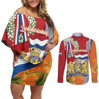 Netherlands Dodenherdenking Couples Matching Off Shoulder Short Dress and Long Sleeve Button Shirt Martyrs' Day Honoring All Victims Of War