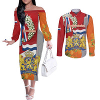 Netherlands Dodenherdenking Couples Matching Off The Shoulder Long Sleeve Dress and Long Sleeve Button Shirt Martyrs' Day Honoring All Victims Of War