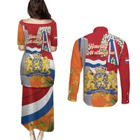Netherlands Dodenherdenking Couples Matching Puletasi and Long Sleeve Button Shirt Martyrs' Day Honoring All Victims Of War