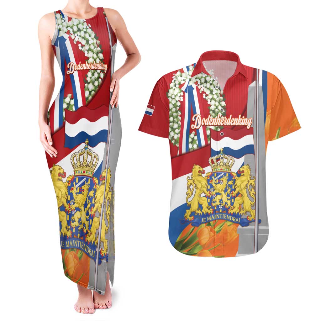Netherlands Dodenherdenking Couples Matching Tank Maxi Dress and Hawaiian Shirt Martyrs' Day Honoring All Victims Of War
