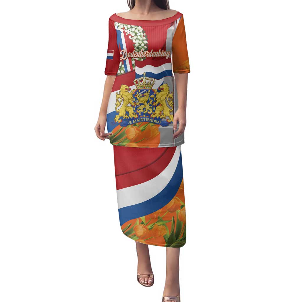 Netherlands Dodenherdenking Family Matching Puletasi and Hawaiian Shirt Martyrs' Day Honoring All Victims Of War