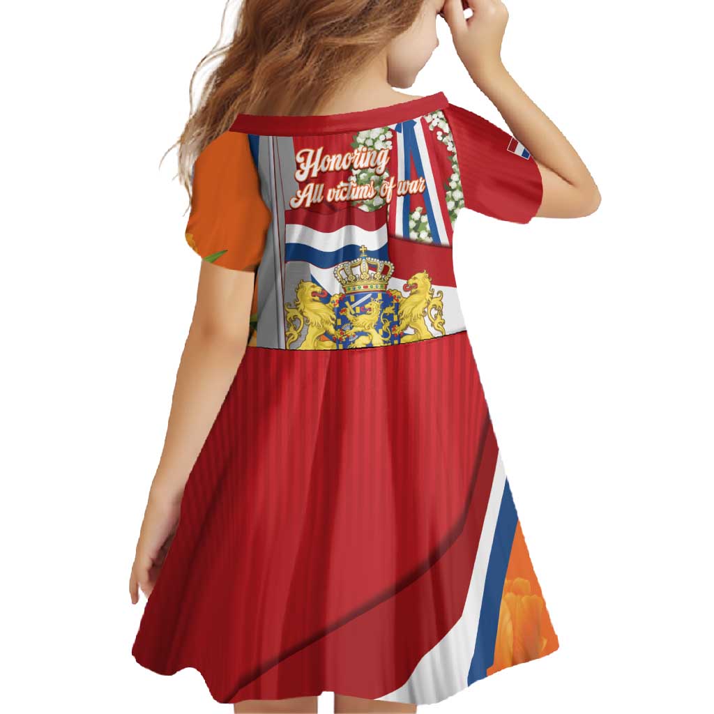 Netherlands Dodenherdenking Family Matching Short Sleeve Bodycon Dress and Hawaiian Shirt Martyrs' Day Honoring All Victims Of War