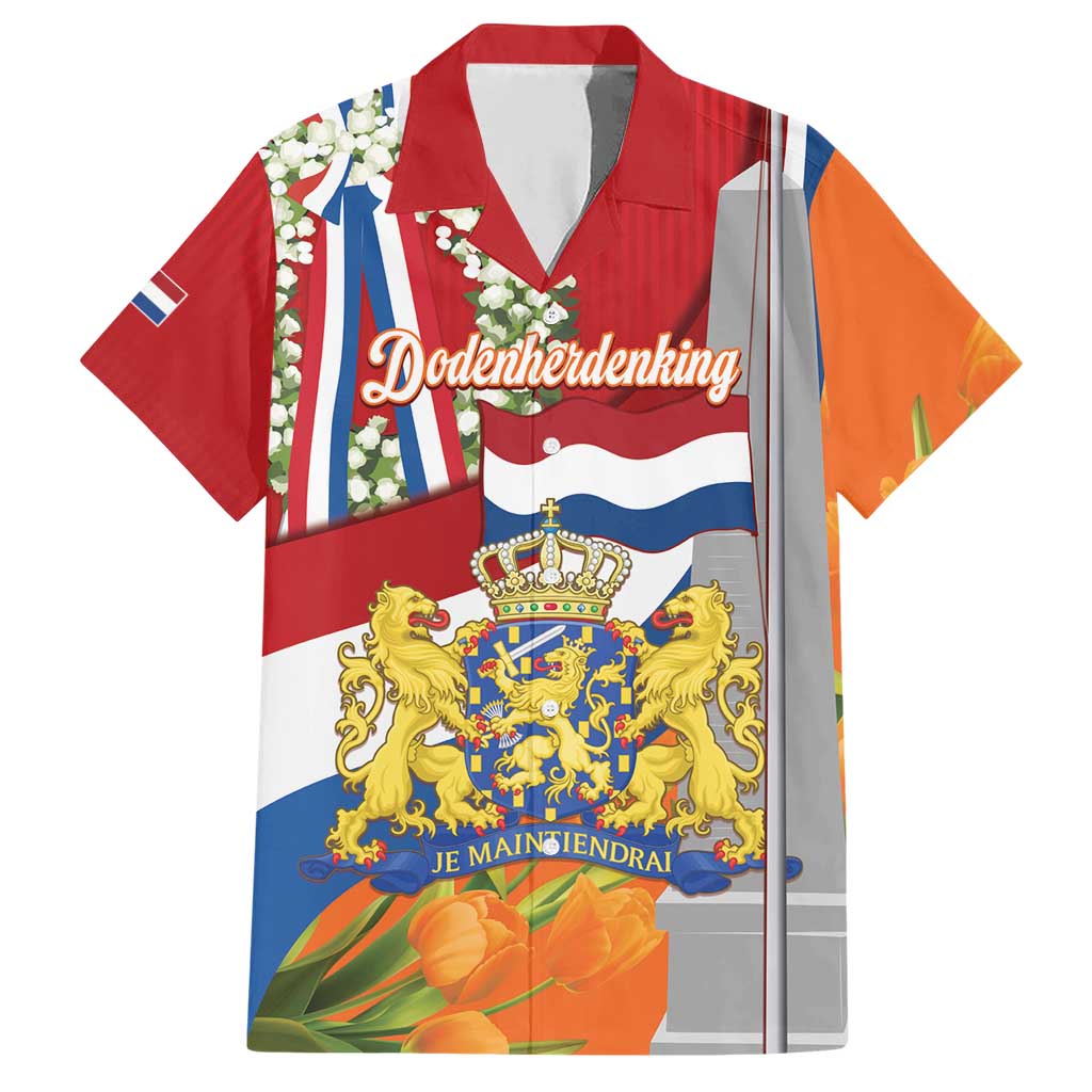 Netherlands Dodenherdenking Family Matching Short Sleeve Bodycon Dress and Hawaiian Shirt Martyrs' Day Honoring All Victims Of War